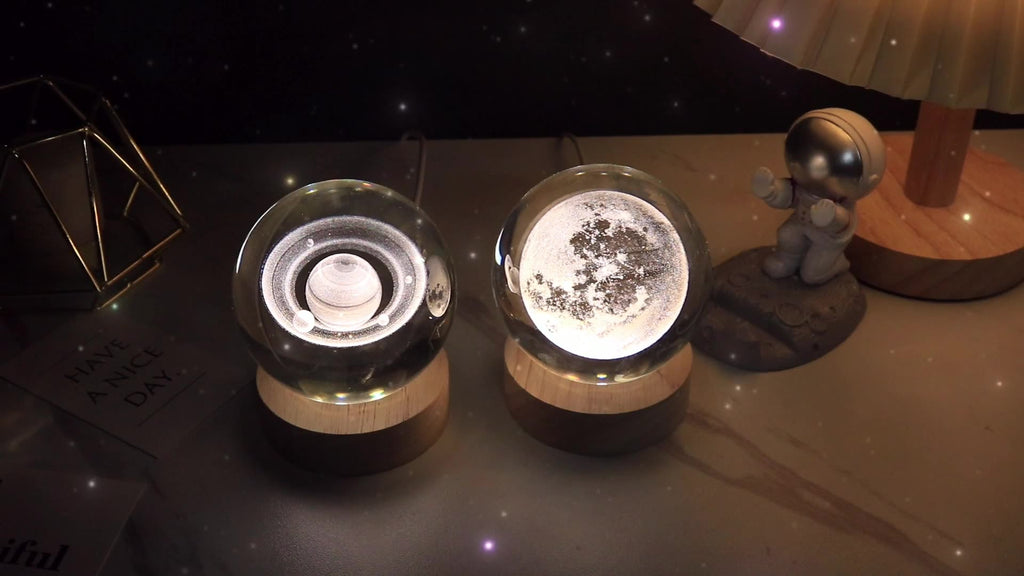 LED Engraved Crystal Ball Night Light