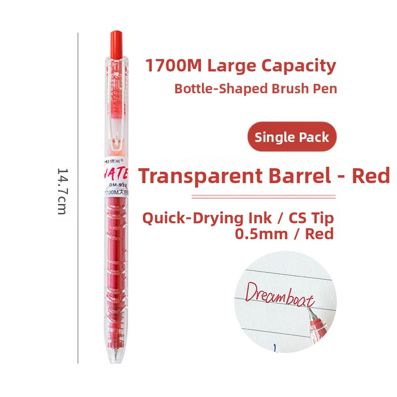 High-Appearance Large-Capacity Black Exam-Practice Pen 0.5 mm CS Bottle-Type Retractable Gel Pen